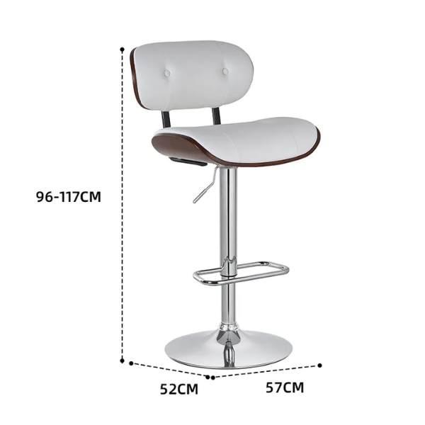 Ghế đảo bếp cao cấp lưng gỗ nệm da chân nâng hạ: SG - 258 - $hienthicat
